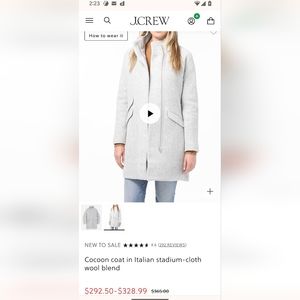 JCrew Cocoon coat in Italian stadium-cloth wool blend heather dusk SOLD OUT!